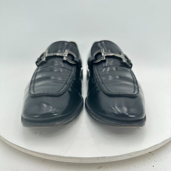 Salvatore Ferragamo Men Size 9.5 D Black Leather Horsebit Loafer Dress Shoes - Picture 3 of 11
